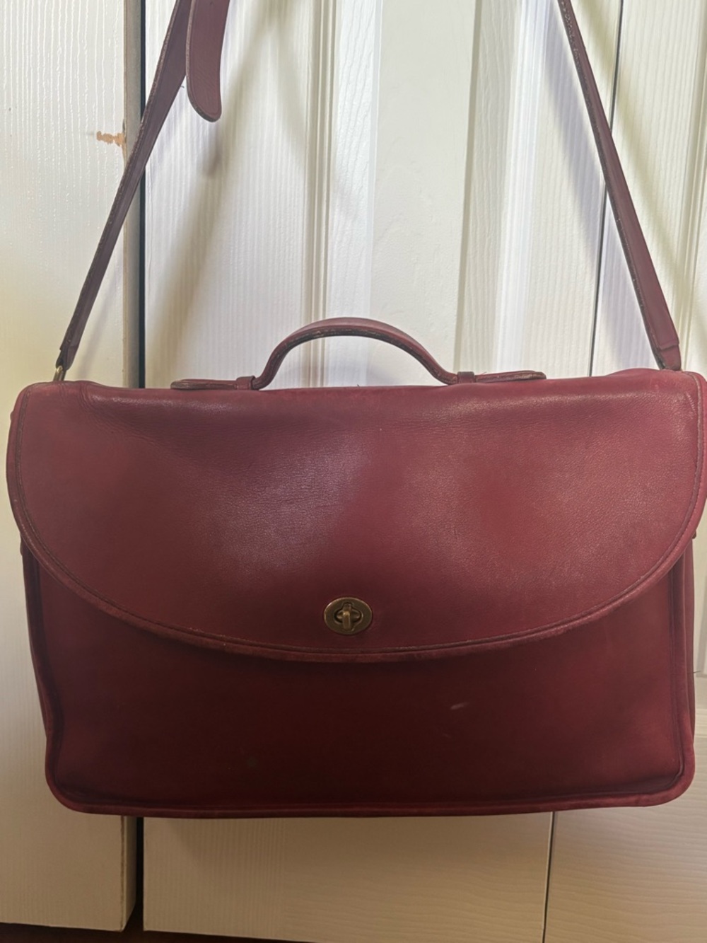 Vintage Coach Lexington Burgundy Leather Briefcase Shoulder Bag